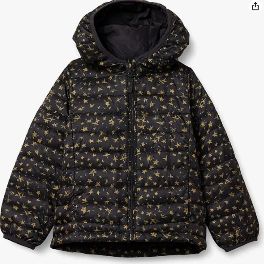 Girls Lightweight Water-Resistant Packable Hooded Puffer Jacket - XXL